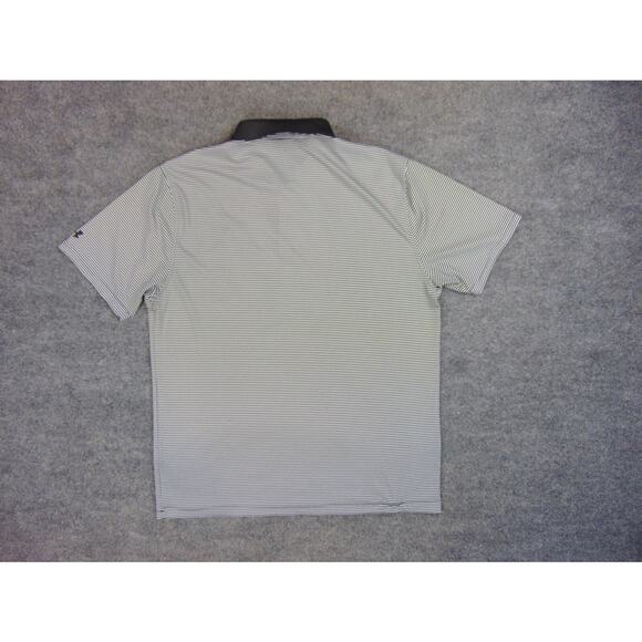 Belfair‎ Golf Shirt Mens Large Loose Fit Black White Stripe Underarmour - Picture 2 of 8